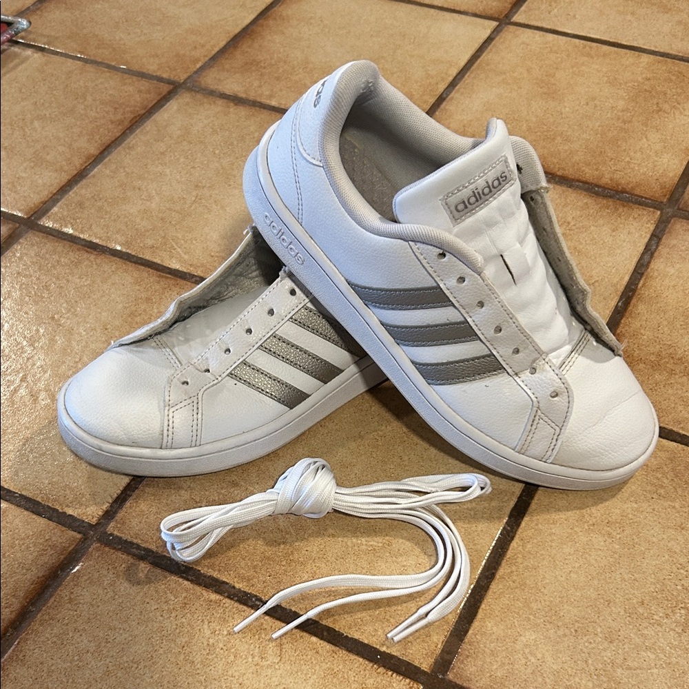 Adidas White and Gray Casual Sneakers